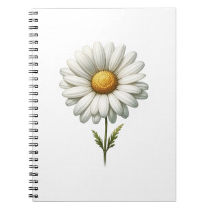 Single White Daisy Flower Herb Journal