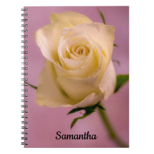 Single White Rose Spiral notebook