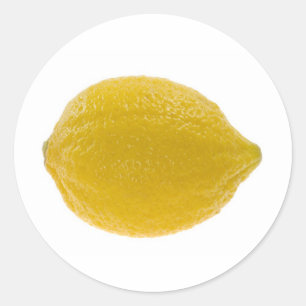 Single whole lemon classic round sticker