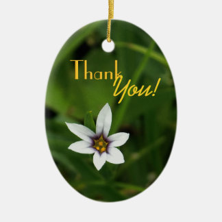 Single WIldflower "Thank You!" Ceramic Ornament