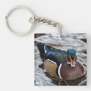 Single Wood Duck Key Ring