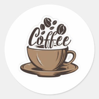 single word coffee sticker