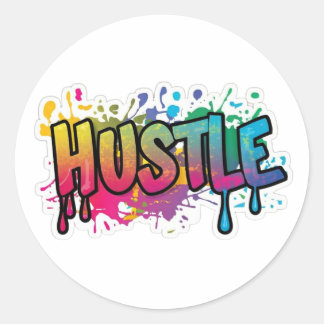 single word hustle sticker