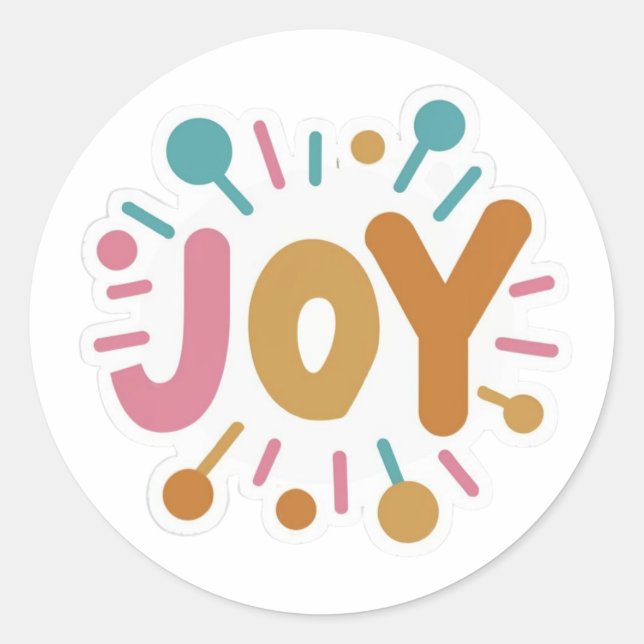 single word joy sticker (Front)