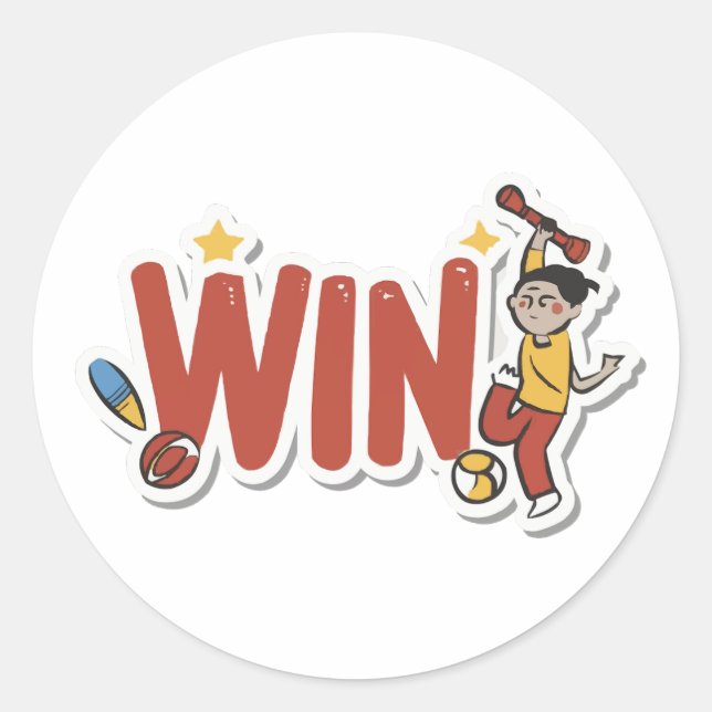 single word win sticker (Front)