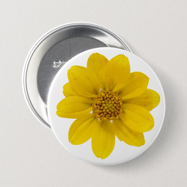 Single Yellow Centred Wildflower Photograph 7.5 Cm Round Badge (Front & Back)