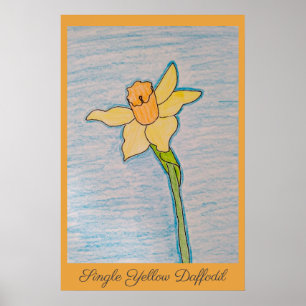 Single Yellow Daffodil Poster