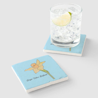 Single Yellow Daffodil Stone Coaster