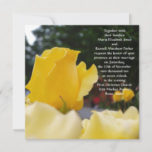 Single Yellow Rose Wedding Invitations
