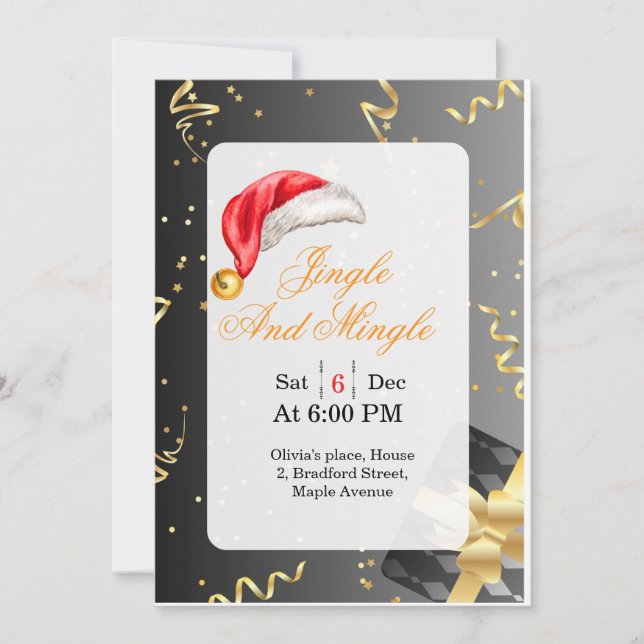 Singles and Friends Christmas Party Invite  (Front)