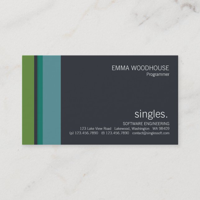 Singles No. 0128 Business Card (Front)