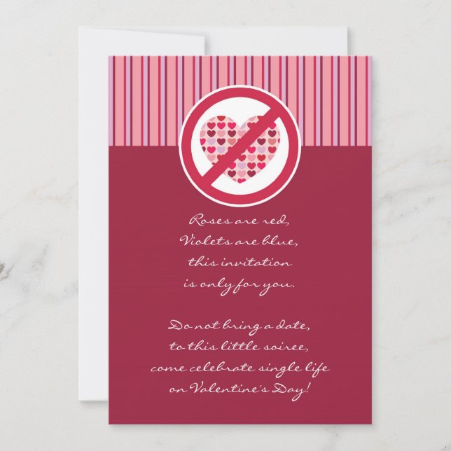 Singles Party Valentine's Day Invitation (Front)