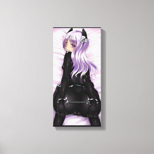 SingleZ "Make Me" Black and Purple Hentai Canvas (Front)