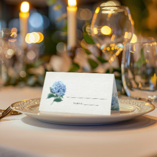 SINI Blue Hydrangea Folded Place Card
