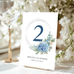 SINI Blue Hydrangea Table Number Card