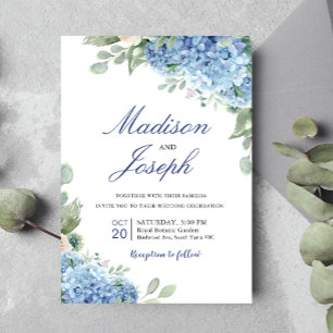 SINI Blue Hydrangea Wedding Invite