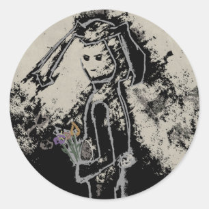 sinister bunny classic round sticker