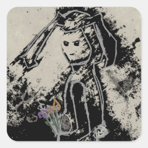 sinister bunny square sticker