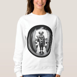 Sinister Clown at Your Door   Fisheye Sweatshirt
