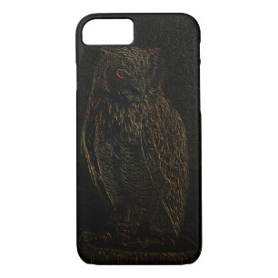 Sinister Dark Owl Glowing Eyes Black iPhone 8/7 Case