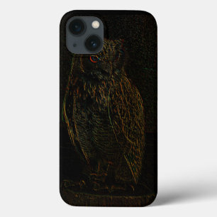 Sinister Dark Owl Glowing Eyes Black iPhone 13 Case