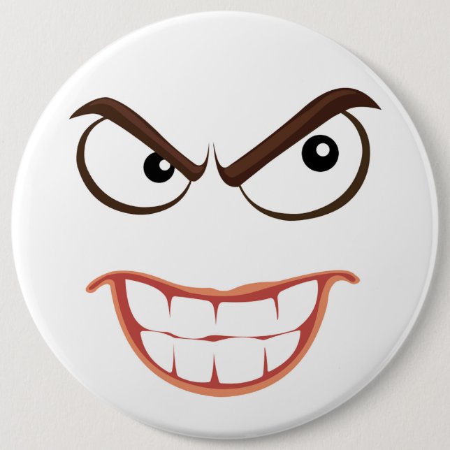 SINISTER FACE 6 CM ROUND BADGE (Front)