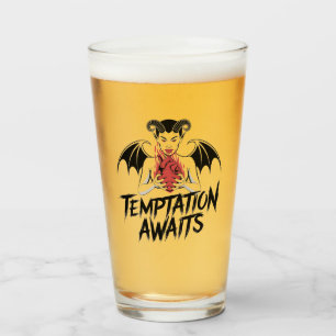Sinister Gothic Demon Design - Temptation Awaits Glass