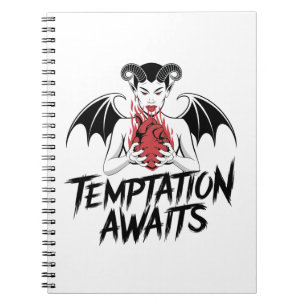 Sinister Gothic Demon Design - Temptation Awaits  Notebook