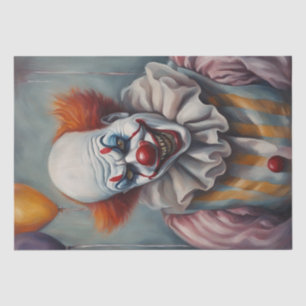 Sinister Grin: Scary Clown Decoupage  Tissue Paper