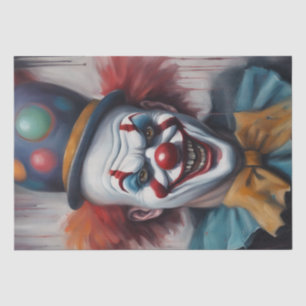 Sinister Grin: Scary Clown Decoupage Tissue Paper