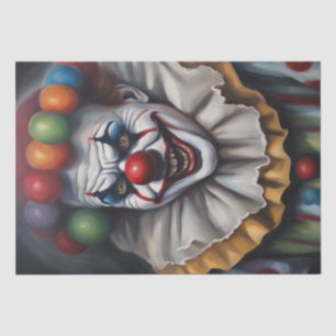 Sinister Grin: Scary Clown Decoupage Tissue Paper
