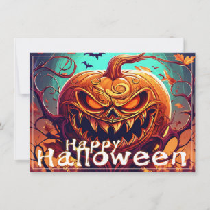 Sinister Jack-o-Lantern Bats Halloween Art