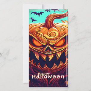 Sinister Jack-o-Lantern Bats Halloween Art