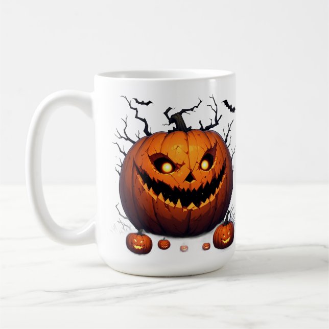Sinister Jack O Lantern Pumpkin Halloween Night 🎃 Coffee Mug (Left)