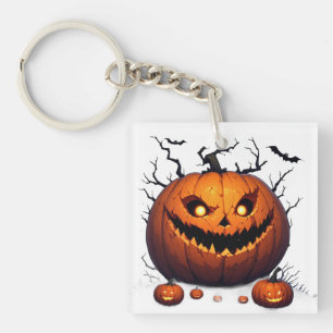 Sinister Jack O Lantern Pumpkin Halloween Night 🎃 Key Ring