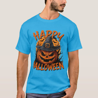 Sinister Pumpkin Witch Night Basic Men T-Shirt