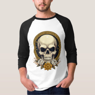 Sinister Skull: A Haunting Fusion T-Shirt