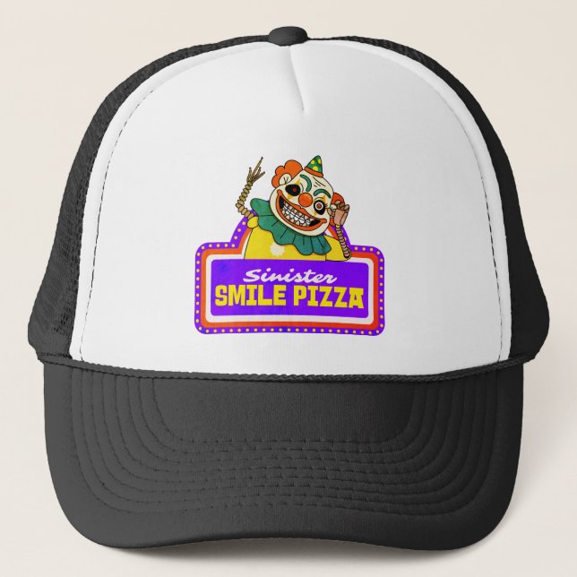 Sinister Smile Pizza Trucker Hat (Front)