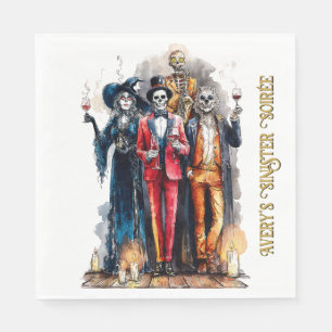 Sinister Soirée Halloween Gothic Party Decor Napkin