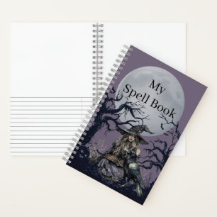 Sinister Witch Casting a Spell in a dark Forest Notebook