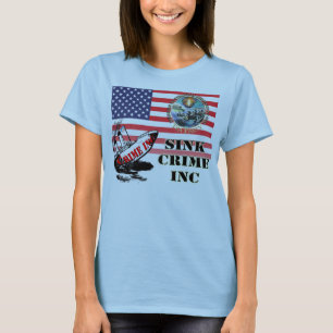 Sink Crime Inc US Flag Rebellion to Tyrants T-Shirt