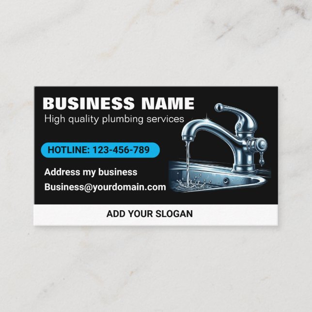 Sink Is Broken Plumbing Service  Business Card (Front)