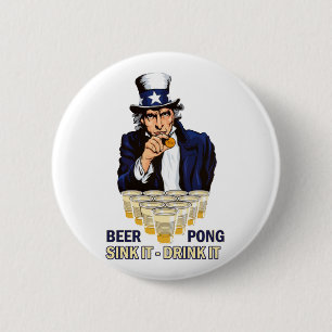 Sink it Drink it Abe Lincoln 6 Cm Round Badge