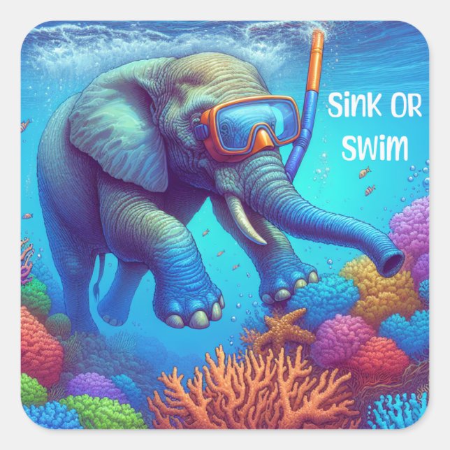 Sink or swim square sticker (Front)