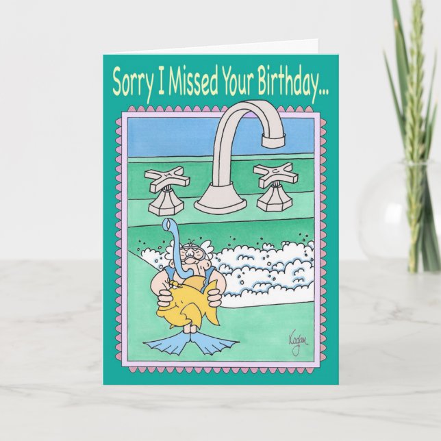 SINK SNORKELER Belated Birthday Card (Front)