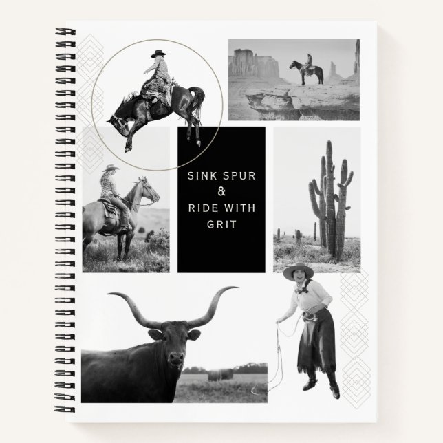 Sink Spur & Ride Cowgirl Notebook (Front)