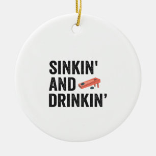 Sinkin and Drinkin Funny Cornhole Funny Gift  Ceramic Tree Decoration