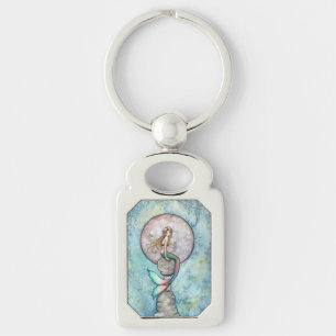 Sinking Moon Mermaid Fantasy Art by Molly Harrison Key Ring