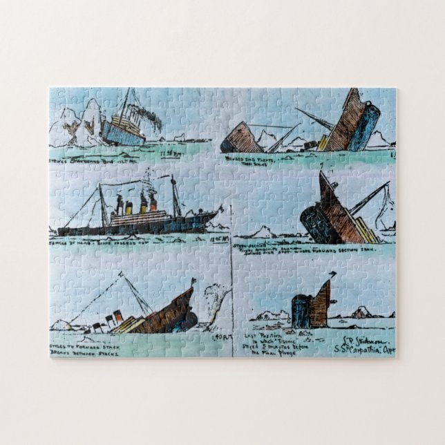 Sinking of the Titanic Magic Lantern Slide Jigsaw Puzzle (Horizontal)