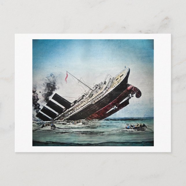 Sinking of the Titanic Magic Lantern Slide Postcard (Front)